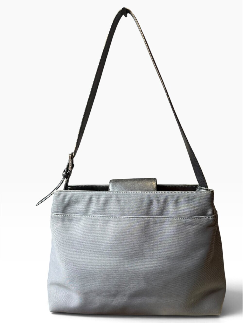 Coach Mercer 7422 Gray Nylon Black Leather Shoulder Hobo Bag Y2K